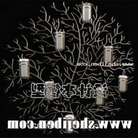 Candle Lamp Tree Branches Stand 3d model