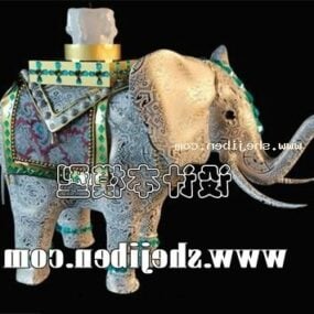 象のキャンドルホルダー3Dモデル