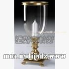 Glass Candle Holder Brass Stand