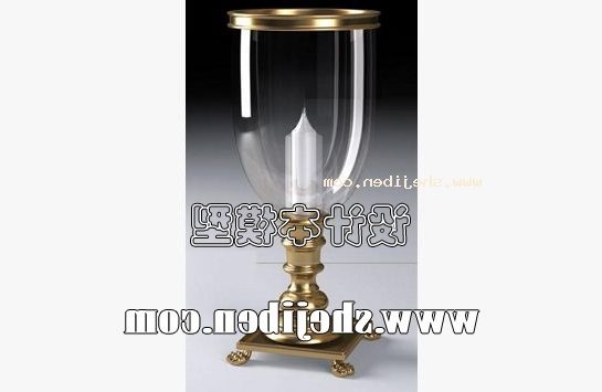 Glass Candle Holder Brass Stand