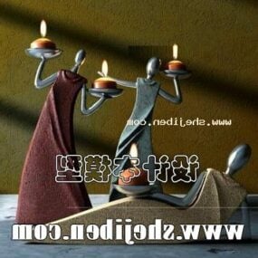 Stylized Figurine Candle Holder 3d model