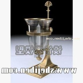 Luxurious Gold Candle Holder 3d model