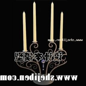 Candle Holder Curved Iron Stand 3d model