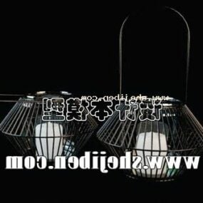 Portacandele con struttura in ferro modello 3d