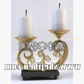 Retro Brass Candle Holder 3d model