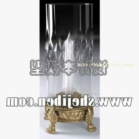 Porta-velas de luxo com caixa de vidro modelo 3d