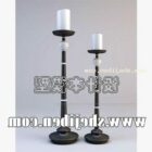 Two Black Candlestick Steel Stand