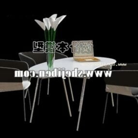Outdoor-Couchtisch und Stuhl-Set 3D-Modell