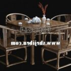 Ensemble table basse et chaise en bambou