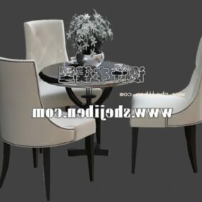 Okrągły stolik kawowy i meble krzesło Model 3D