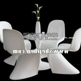 コーヒーテーブル付きS字型椅子3Dモデル