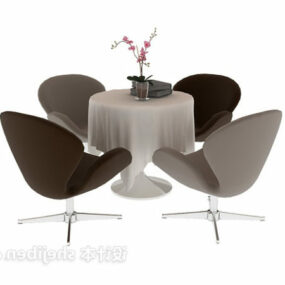 Elegant Table And Chair Furniture 3d model