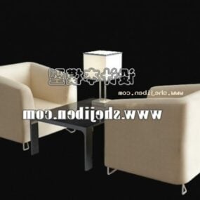 Ensemble de chaises de table basse de restaurant modèle 3D