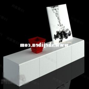 Tv Cabinet White Painted 3d model