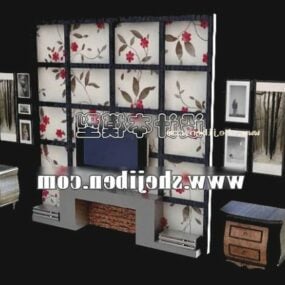 Tv Cabinet With Backwall Decorative 3d model