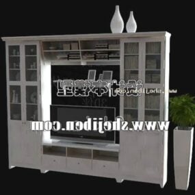 Entrance Shoes Cabinet With Mirror 3d model