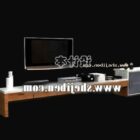 Meuble de télévision simple en bois dans le salon
