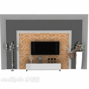 Tv Cabinet With Brick Wall 3d model