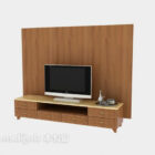 Decorative Wall Tv Cabinet Brown Wood