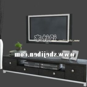 Monitor LCD Czarna ramka z tłem Model 3D