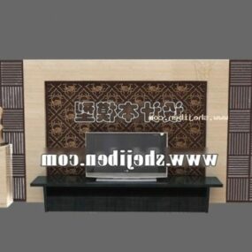 Black Tv Cabinet With Backwall 3d model