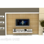 Modern TV background wall 3d model .