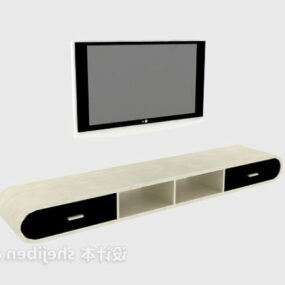 Tv Cabinet With Curved Edge Shelf 3d model