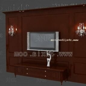 Meuble TV chinois en bois de style classique modèle 3D