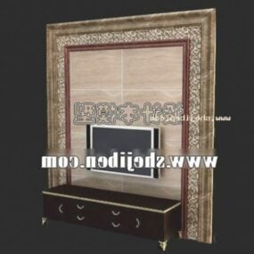 Black Wall Tv Cabinet 3d model