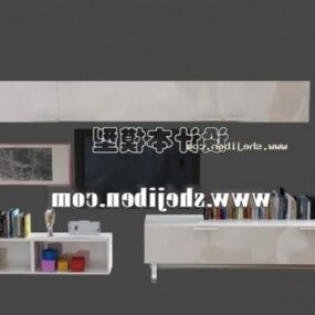 Tv Cabinet With Book And Tableware 3d model