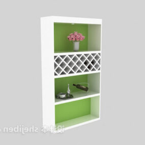 Modern Wine Cabinet With Flower Pot 3d model