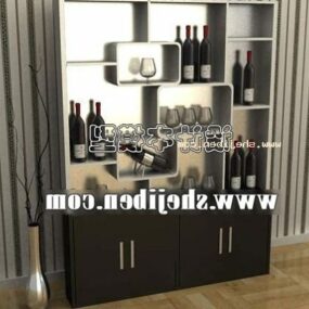 Living Room Wine Cabinet Modern Style 3d model