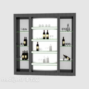 Wine Cabinet Black Frame 3d model