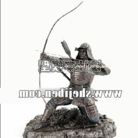 3D model sochařství starověkého samurajského válečníka