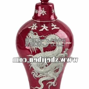 प्राचीन चीनी सजावट फूलदान 3डी मॉडल