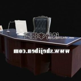 Manager-Schreibtisch mit Stuhl 3D-Modell