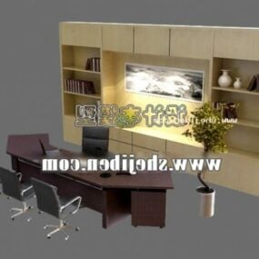 Office Cabinet With Desk Chair 3d model