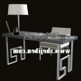 Робочий стіл металевий каркас зі стільцем 3d модель