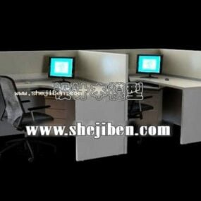 Working Desk With Divider Furniture 3d model