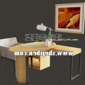Ovalt arbejdsbord kontormøbelsæt 3d-model