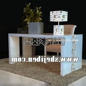 Valkoinen työpöytätuoli 3d-malli