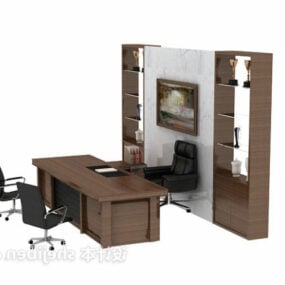 Work Desk Furniture With Chair 3d model