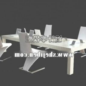 स्टाइलिश कॉन्फ़्रेंस टेबल कुर्सी फ़र्निचर 3डी मॉडल