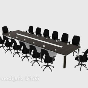 Conjunto de cadeiras de mesa de conferência comum modelo 3d