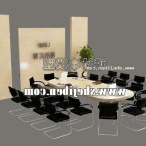 Sillas de mesa de conferencias de oficina común modelo 3d