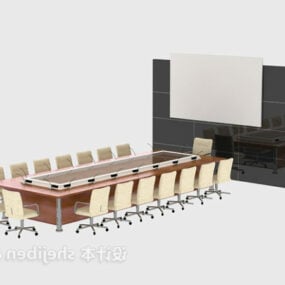 कंपनी कॉन्फ्रेंस टेबल चेयर फर्नीचर 3डी मॉडल
