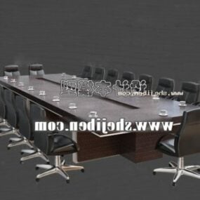 Modelo 3D de móveis para cadeiras de mesa de conferência grande