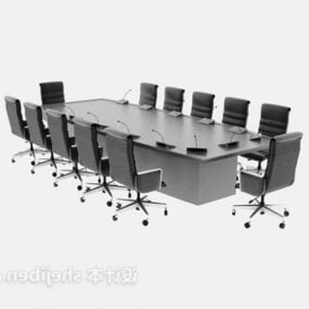 Toimiston suuren neuvottelupöydän huonekalut 3d-malli