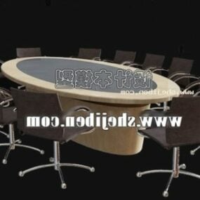 Office Meeting Table Oval Shaped 3d model