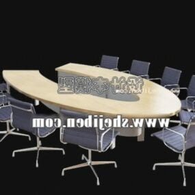 Toimiston kokouspöytä U-muotoinen 3D-malli